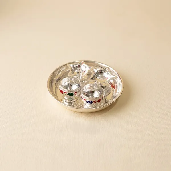 Germen_Silver_Pooja_Thali_Set_With_Crystal_Bowls