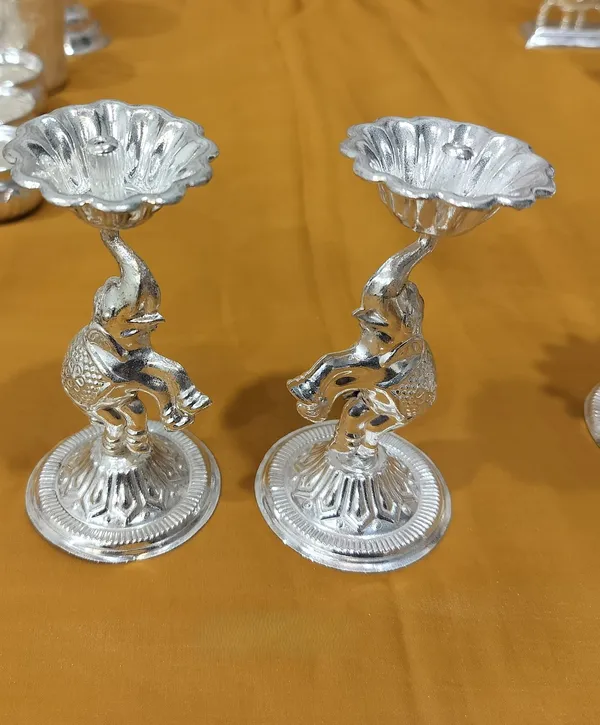 Germen_Silver_Toned_Peacock_Candle_Holders_Diya_Stands