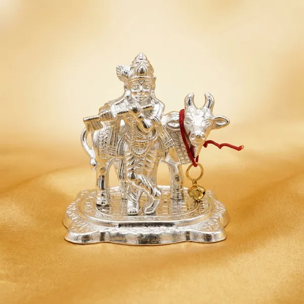 Germen_Silver_Plated_Lord_Krishna_With_Cow_Idol_Figurine_For_Home_Decor_And_Pooja