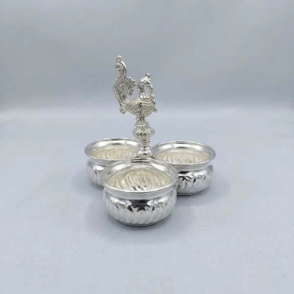 Germen_Silver_Plated_Peacock_Design_3_Bowl_Serving_Set_With_Stand