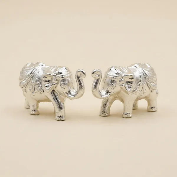 Germen_Silver_Decorative_Gold_Plated_Elephant_Figurine_Set