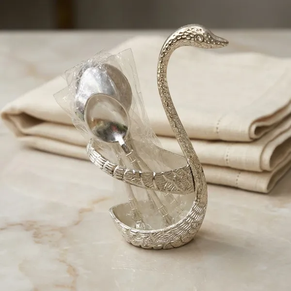 Germen_Silver_Toned_Decorative_Swan_Showpiece_With_Crystal_Holder