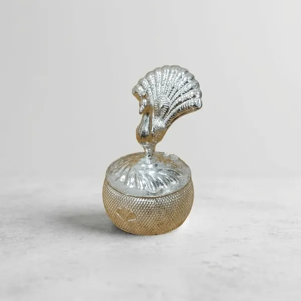 Germen_Silver_Toned_Peacock_Decorative_Kumkum_Box