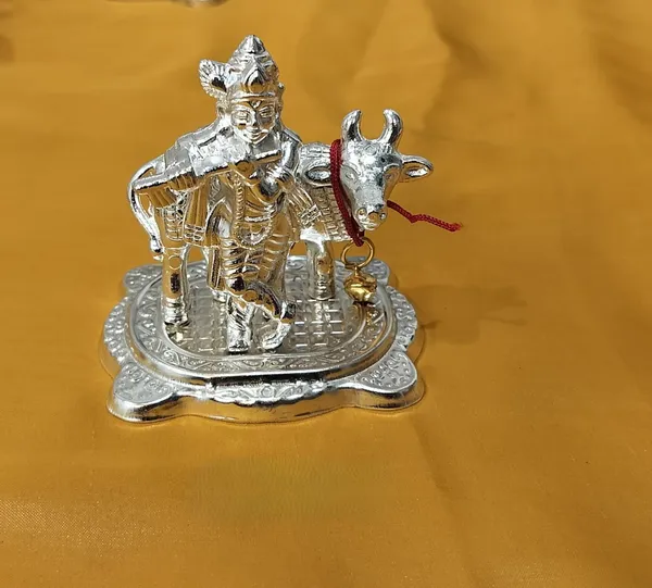 Germen_Silver_Plated_Lord_Krishna_With_Cow_Idol_Figurine_For_Home_Decor_And_Pooja