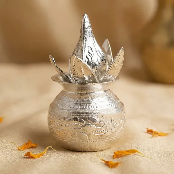 Germen_Silver_Plated_Decorative_Lotus_Shaped_Container_With_Lid