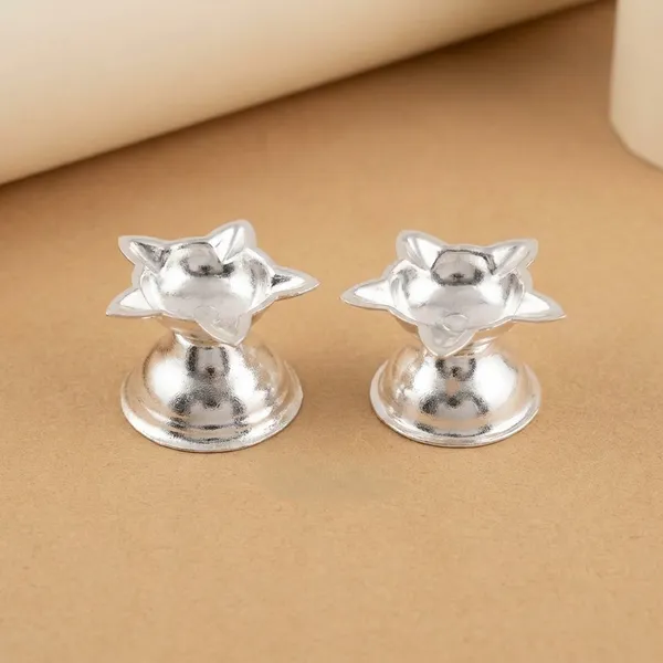 Germen_Silver_Clear_Glass_Star_Shaped_Diya_Set_Of_2