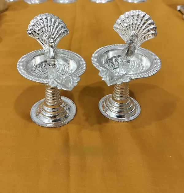 Germen_Silver_Toned_Peacock_Kumkum_Holder_Set_Pack_Of_2