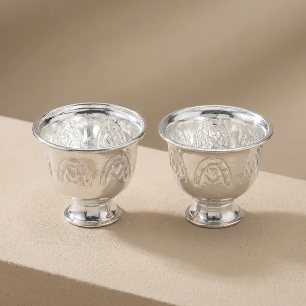 Germen_Silver_Premium_Silver_Toned_Brass_Bowl_Set_Of_2_Traditional_Tableware