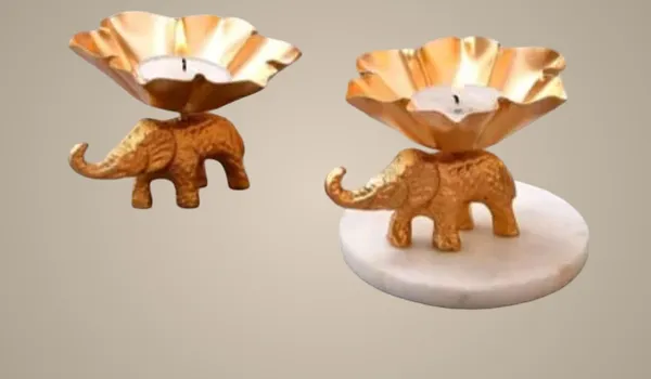 Gold_Elephant_Candle_Holders_With_Floral_Design_(Set_Of_2)