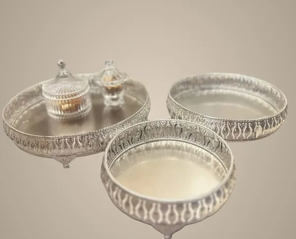 Set_Of_3_Decorative_Silver-Plated_Mirror_Trays_With_Ornate_Filigree_Borders