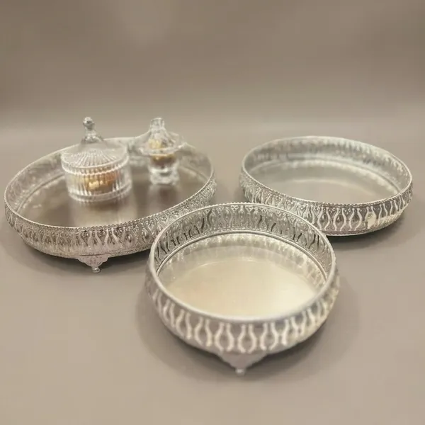 Set_Of_3_Decorative_Silver-Plated_Mirror_Trays_With_Ornate_Filigree_Borders