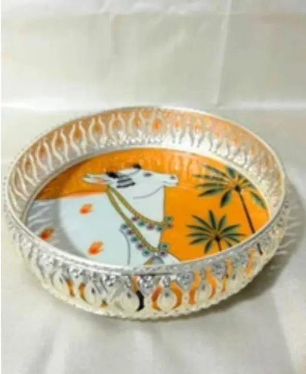 Decorative_White_Camel_Serving_Tray_With_Orange_Background