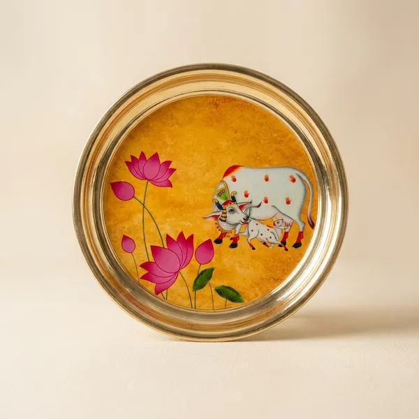8_Inch_Divine_Kamdhenu_Lotus_Brass_Thali