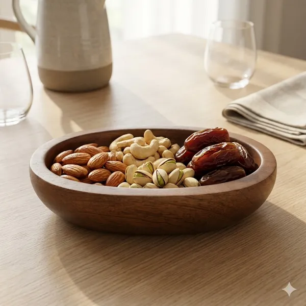 Handcrafted_Wooden_Bowl_-_Dark_Brown_Oval_Nuts_Serving_Bowl