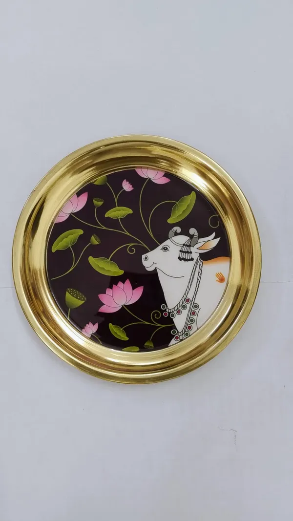 6_Inch_Magenta_Kamdhenu_Lotus_Brass_Thali