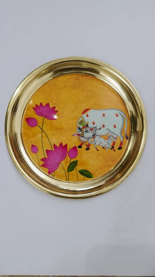 8_Inch_Divine_Kamdhenu_Lotus_Brass_Thali
