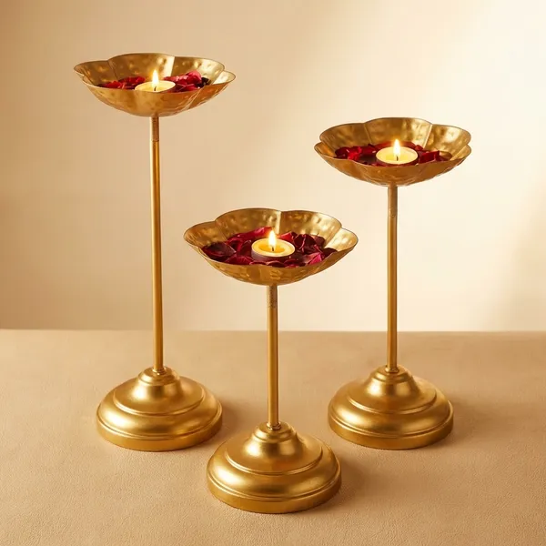 Set_Of_3_Golden_Lotus_Candle_Holders_With_Stems_And_Base