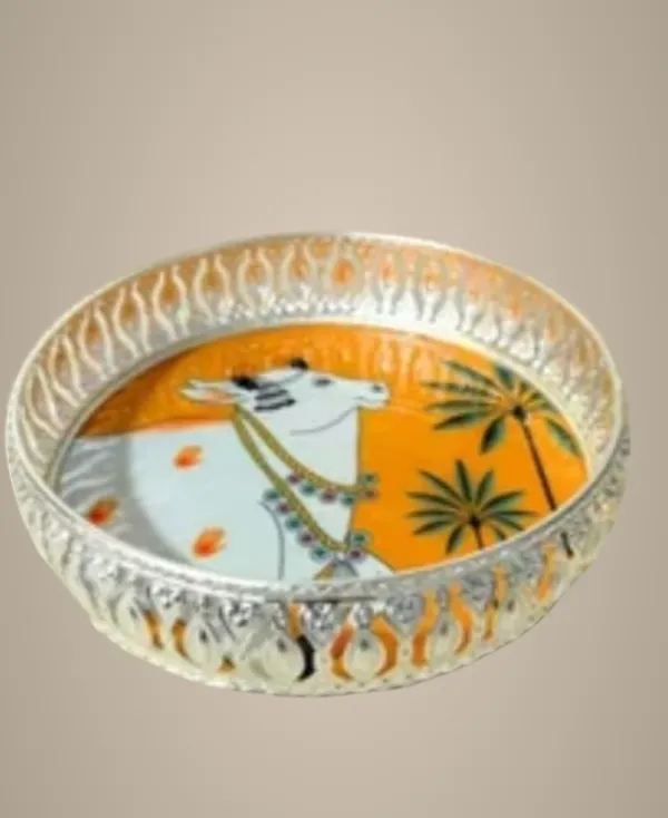 Decorative_White_Camel_Serving_Tray_With_Orange_Background