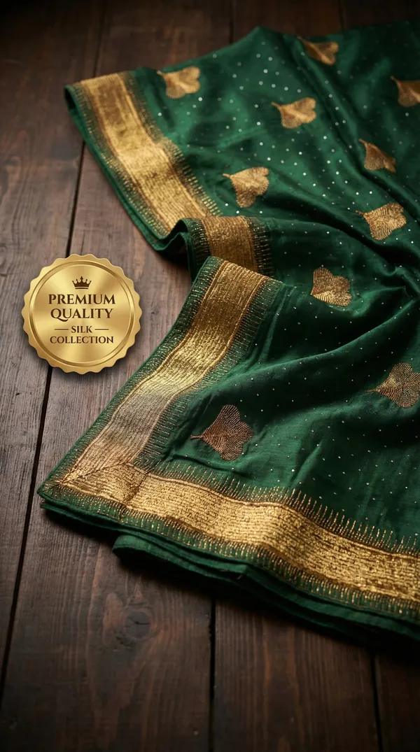Ragreeti_Lifestyle_Chiffon_Georgette_Saree_|_Gold_Zari_Border_with_Ginko_Leaf_Embroidery_&_Stone_Work_Party_Wear_Sari