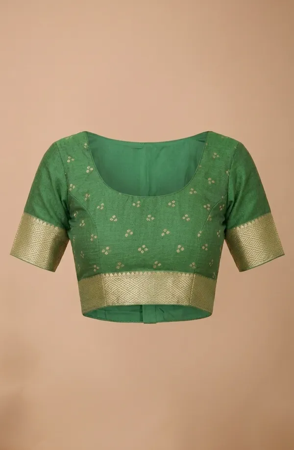 Ragreeti_Lifestyle_Printed_Bandhani_Silk_Blend_Saree,_Woven_Zari_Border,_Bollywood_Style,_Olive_Green