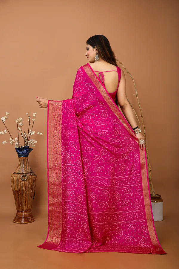 Ragreeti_Lifestyle_Printed_Bandhani_Silk_Blend_Saree,_Woven_Zari_Border,_Bollywood_Style,_Magenta_Pink