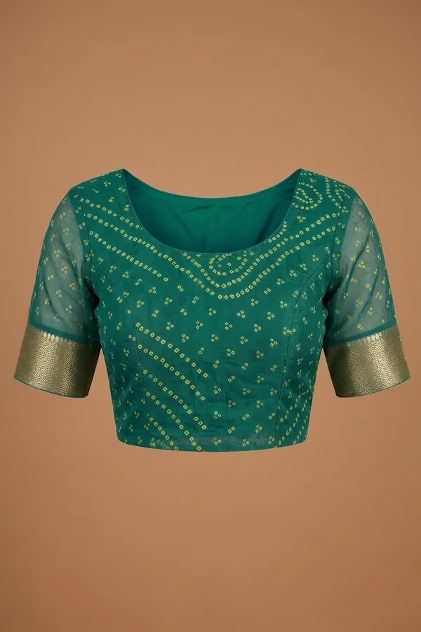 Ragreeti_Lifestyle_Printed_Bandhani_Silk_Blend_Saree,_Woven_Zari_Border,_Bollywood_Style,_Teal_Green