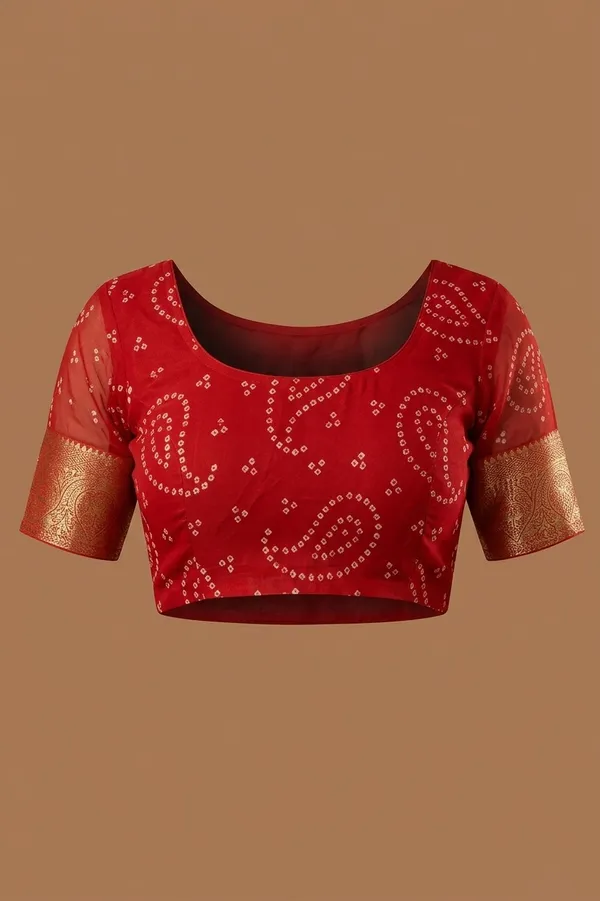 Ragreeti_Lifestyle_Printed_Bandhani_Silk_Blend_Saree,_Woven_Zari_Border,_Bollywood_Style,_Classic_Red