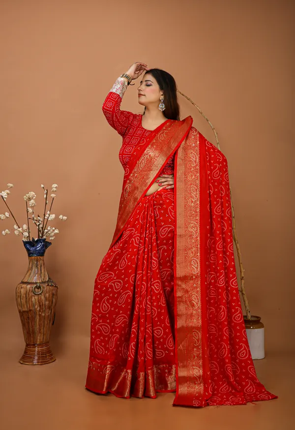 Ragreeti_Lifestyle_Printed_Bandhani_Silk_Blend_Saree,_Woven_Zari_Border,_Bollywood_Style,_Classic_Red