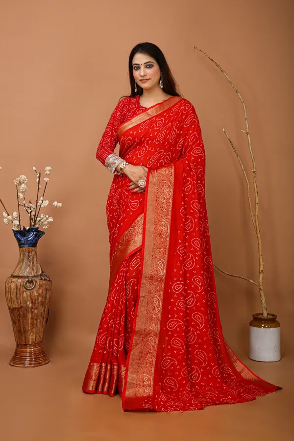 Ragreeti_Lifestyle_Printed_Bandhani_Silk_Blend_Saree,_Woven_Zari_Border,_Bollywood_Style,_Classic_Red