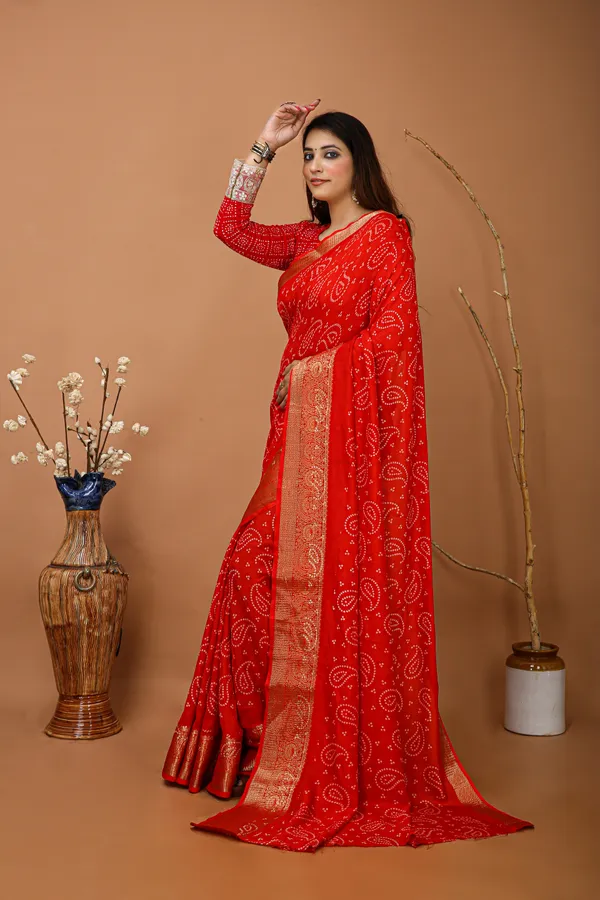 Ragreeti_Lifestyle_Printed_Bandhani_Silk_Blend_Saree,_Woven_Zari_Border,_Bollywood_Style,_Classic_Red