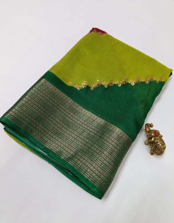 Ragreeti_Lifestyle_Emerald_Green_And_Red_Georgette_Cotton_Silk_Saree_-_Traditional_Temple_Border_Bollywood_Style_Printed_Saree_For_Mehendi