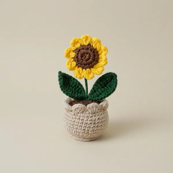 Red_And_Yellow_Handcrafted_Crochet_Flower_Pot_Set_Set_Of_6