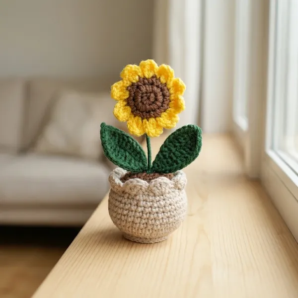 Red_And_Yellow_Handcrafted_Crochet_Flower_Pot_Set_Set_Of_6