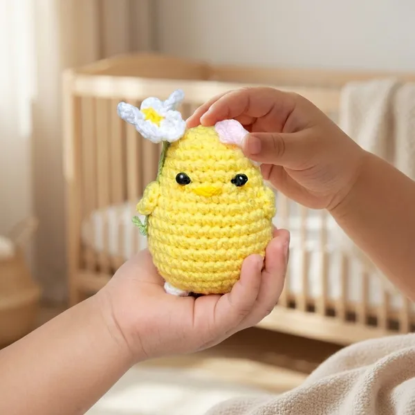 Yellow_Handmade_Crochet_Baby_Chick_With_Flower_Amigurumi_Plush_Toy
