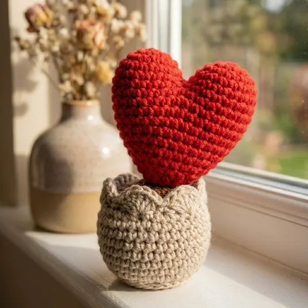 Red_Handmade_Crochet_Heart_Flower_Plant_With_Pot