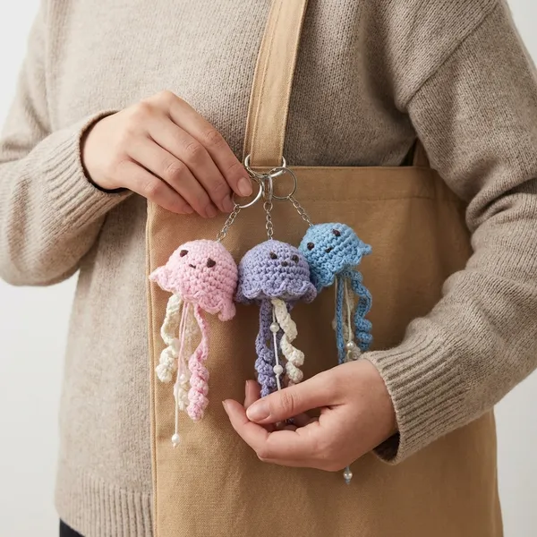 Pink_And_Blue_Handmade_Crochet_Jellyfish_Keychains_Set_Of_3