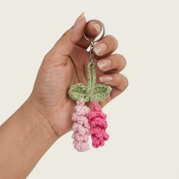 Pink_And_White_Handcrafted_Crochet_Grape_Bunch_Keychain_Set_Pack_Of_2
