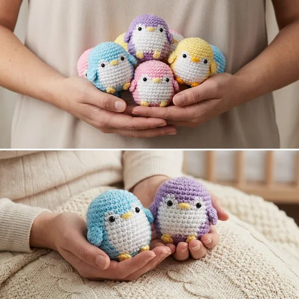 Multicolor_Handmade_Crochet_Penguin_Plush_Toys_Pack_Of_4