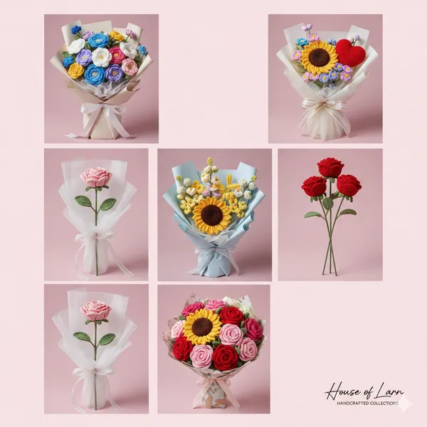 Multicolor_Handcrafted_Crochet_Flower_Bouquet_Collection_Pack_Of_3
