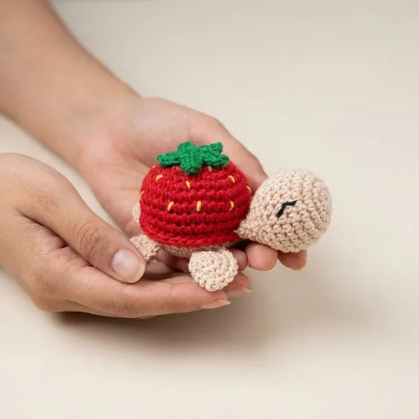 Red_Handmade_Crochet_strawberry_turtle