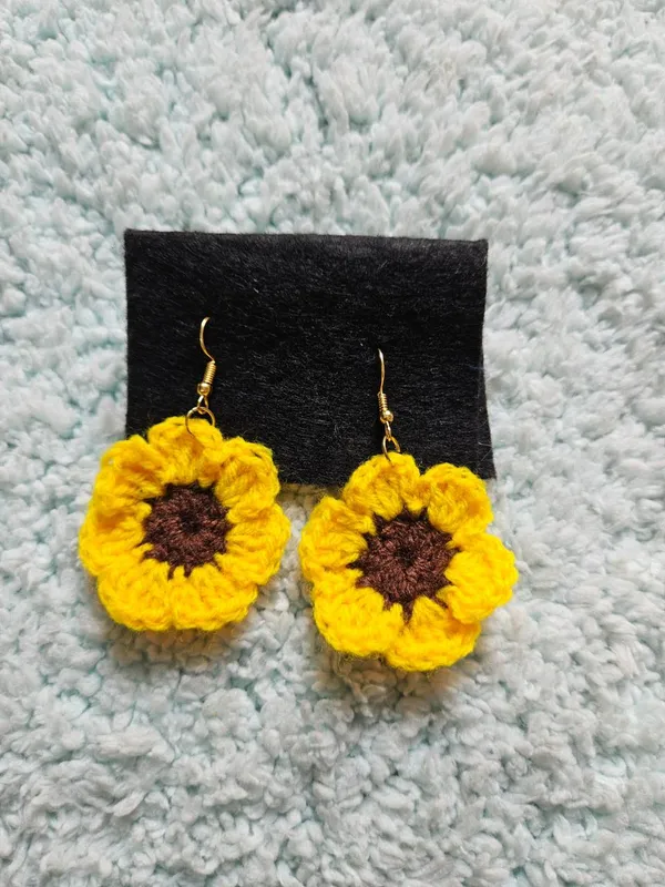Yellow_Handmade_Crochet_Sunflower_Earrings_Pack_Of_2