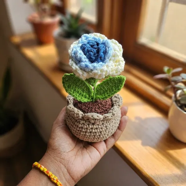 Blue_Handcrafted_Crochet_Flower_Pot_With