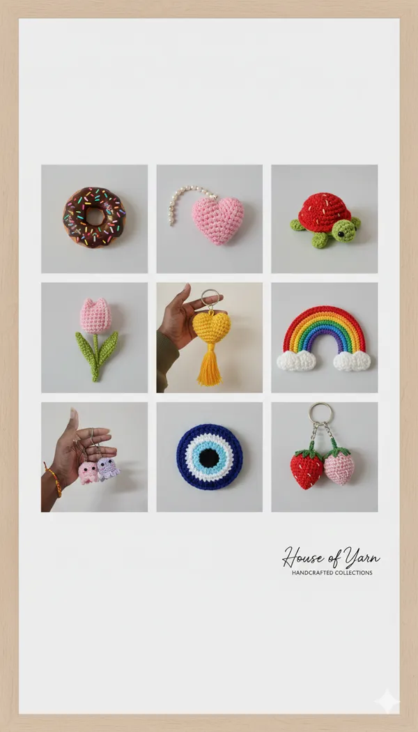 Multicolor_Handcrafted_Crochet_Keychain_Collection_Set_Of_9