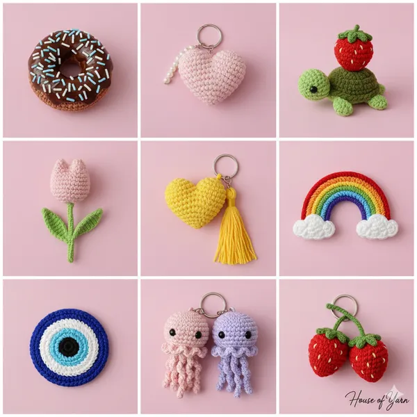 Multicolor_Handmade_Crochet_Keychain_Collection_Set_Of_9_Cute_Amigurumi_Charms