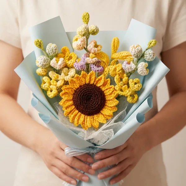 Yellow_Handcrafted_Crochet_Flower_Bouquet_Collection