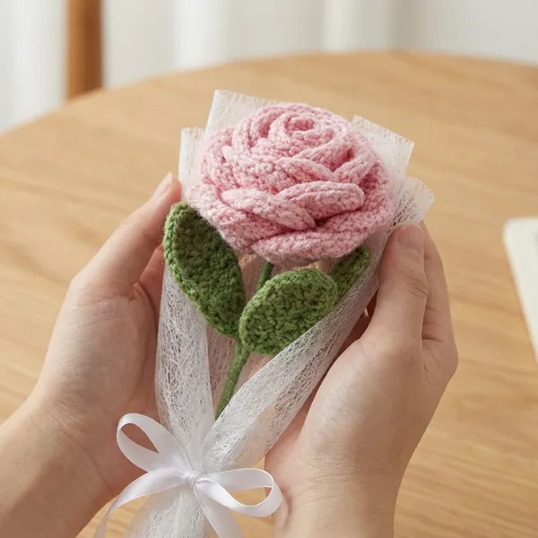 Pink_Handcrafted_Crochet_Flower_Bouquet_Collection_Decorative_Gift