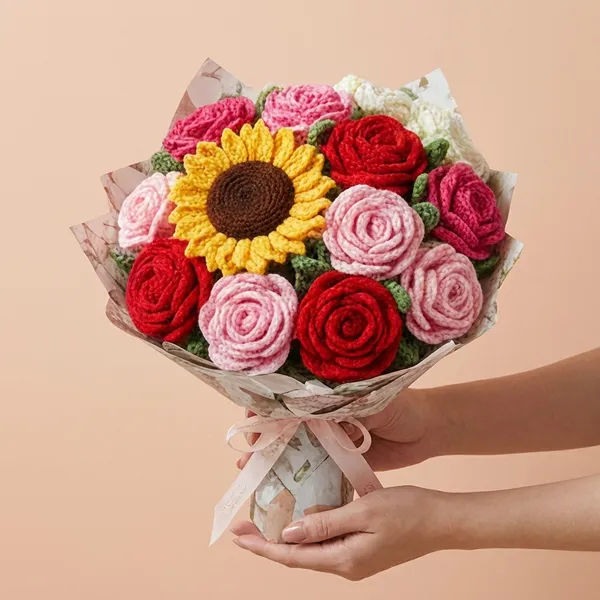 Multicolor_Handcrafted_Crochet_Flower_Bouquet_Collection