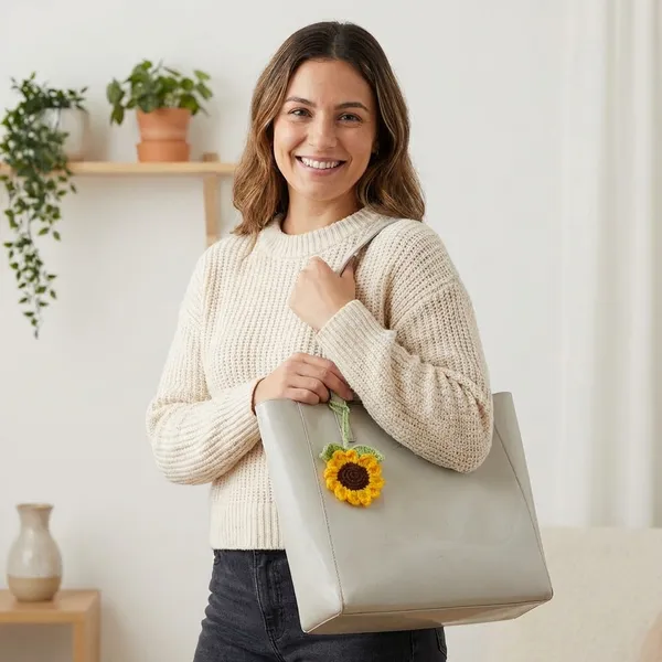 Yellow_Handmade_Crochet_Sunflower_Bag_Charm