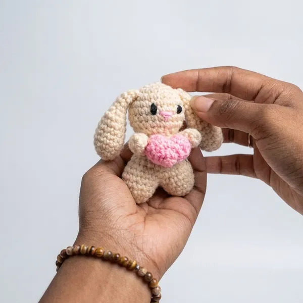 Pink_Handmade_Crochet_Bunny_Soft_Toy_With_Fluffy_Heart_Mini_Amigurumi_Plush