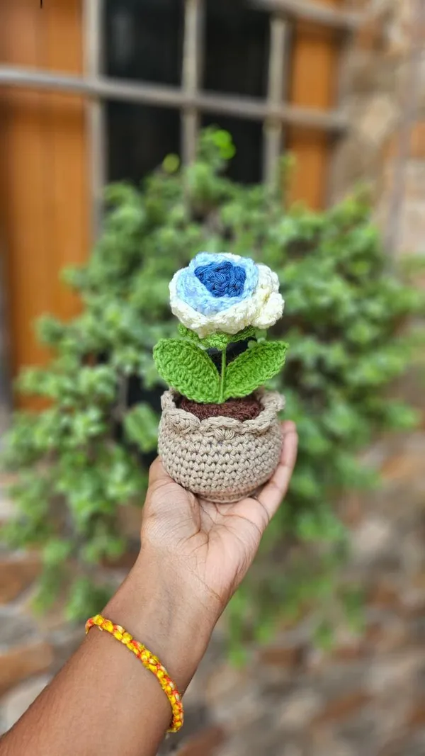 Blue_Handcrafted_Crochet_Flower_Pot_With